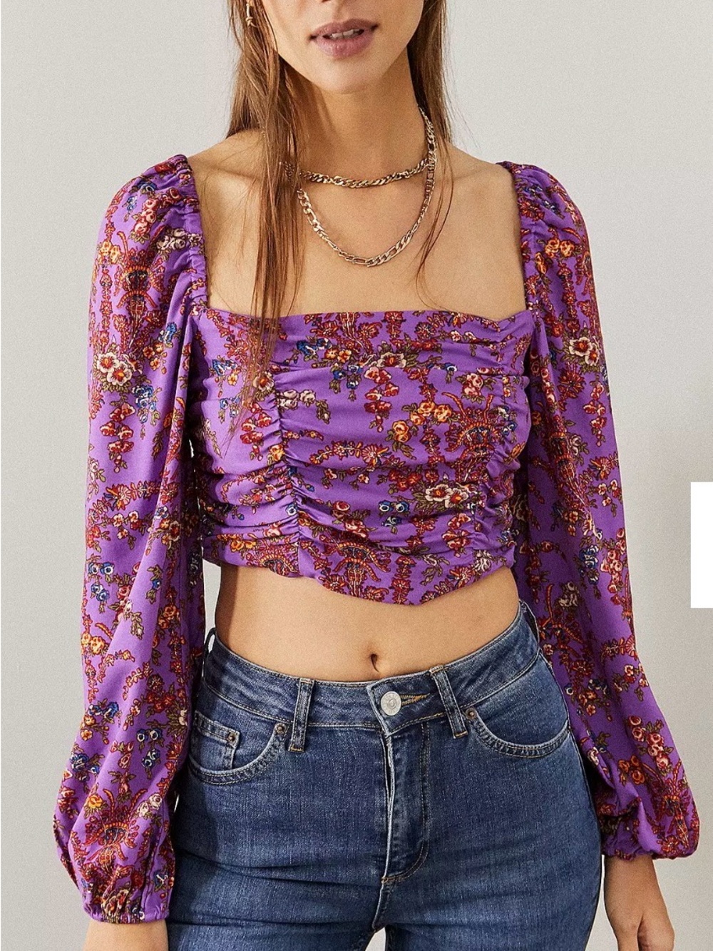 Urban Outfitters Floral Tie-Back Crop Top